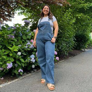 Shiny by Nature Denim Overalls, Medium Wash, 2XL
